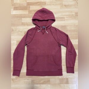 J Crew Men's Vintage Fleece Hoodie Sweatshirt - Size XS (Sunfaded Red/Salmon)